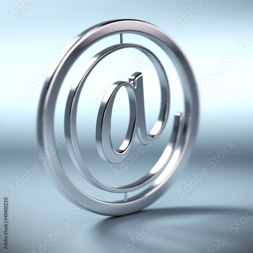 Illustration: at symbol, arobase, symbole email fond bleu at symbol, arobase, symbole email fond bleu