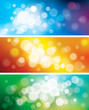 Set of blurred defocused lights background.