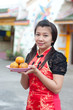 happy Chinese new year - beautiful young Asian woman
