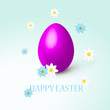 Vector - Happy easter with egg and flowers Vector - Happy easter with egg and flowers