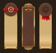 Vector: Vector set of vertical leather and paper vintage banners Vector set of vertical leather and paper vintage banners