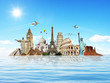 Travel the world monuments concept 8