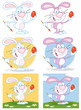 Cute Rabbit Painting Easter Egg Different Color.Collection Cute Rabbit Painting Easter Egg Different Color.Collection