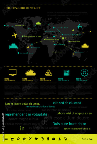 Vector: Elements of Infographics with buttons and menus Elements of Infographics with buttons and menus