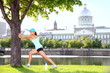 City runner workout woman stretching City runner workout woman stretching