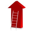 Way up on white background