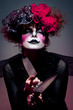 woman mime with knife