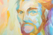 multicolored abstract portrait of man