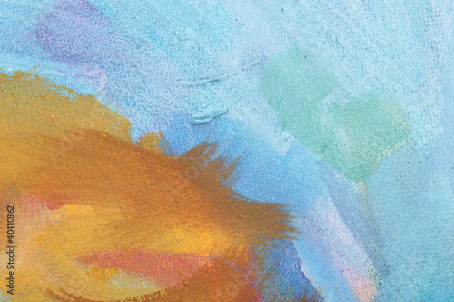 Photo: blue and orange abstract brush painting blue and orange abstract brush painting