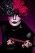 woman mime with knife
