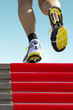 Athlete running stairs Athlete running stairs