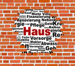 Backsteinwand Loch Haus abstrakt