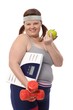 Photo: Happy fat woman dieting Happy fat woman dieting