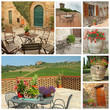 terrace collage, Tuscany, Italy, Europe terrace collage, Tuscany, Italy, Europe