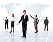 World map and social network