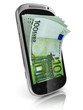 smart phone money earning 3d concept