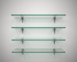 empty glass shelves