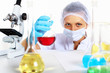 Female scientist in a chemistry laboratory