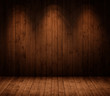 Innenraum mit Holzwand und 3 Spots