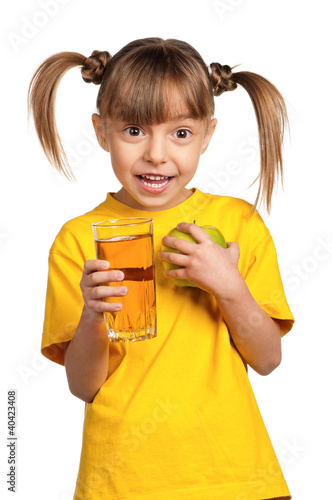 Photo: Girl with apple juice Girl with apple juice