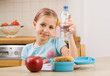 Photo: girl with lunch box girl with lunch box