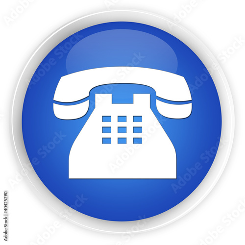 Illustration: Telephone blue button Telephone blue button