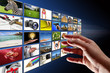 Hand reaching streaming multimedia from internet