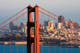 Golden Gate Bridge and downtown San Francisco at sunset - Fine Art prints