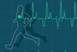 vector heartbeat electrocardiogram and running man vector heartbeat electrocardiogram and running man