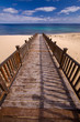 Wooden footbridge on the beach
