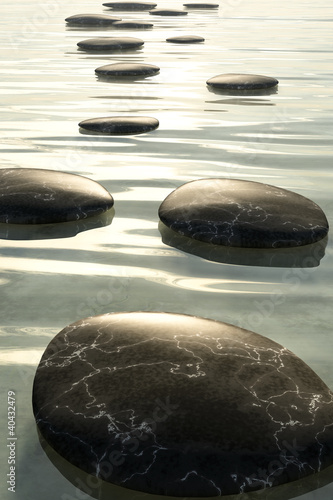 Illustration: step stones black step stones black