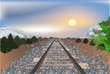 landscape with railroad bed landscape with railroad bed