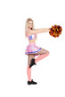 Cheerleader with pompoms