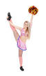 Cheerleader with pompoms