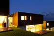 three modern houses .outdoor by night