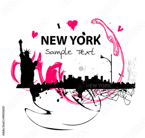 Vector: Kunstwerke Skyline von New York City Kunstwerke Skyline von New York City