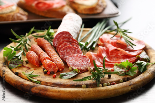 Photo: Italian ham and salami with herbs Italian ham and salami with herbs