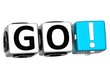 3D Go Block Text  on white