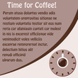 Background with a cup of coffee looking like a clock