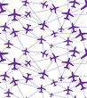 Flying airplane, vector illustration.