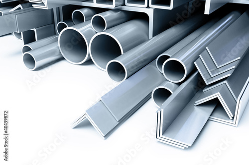 Illustration: metal pipes, angles squares metal pipes, angles squares