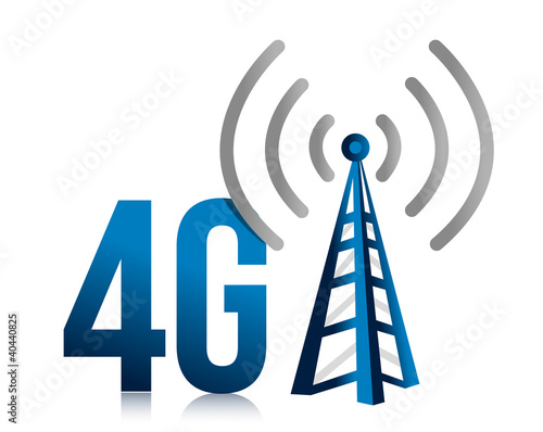 Illustration: 4G speed tower connection illustration design over white 4G speed tower connection illustration design over white