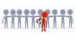 Football, soccer team leader with ball