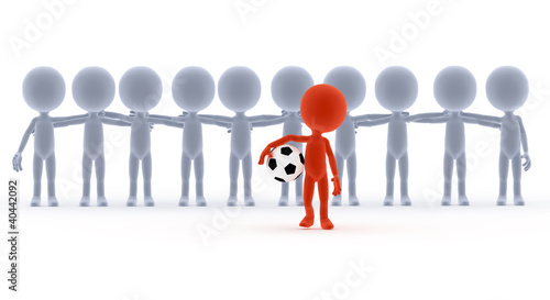 Illustration: Football, soccer team leader with ball Football, soccer team leader with ball