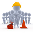 Builders, toon workers team with tools