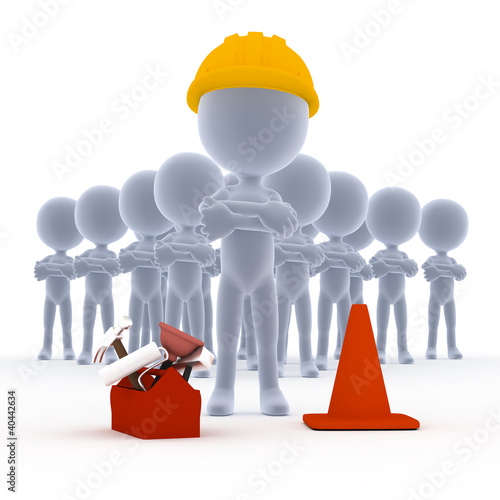 Illustration: Builders, toon workers team with tools Builders, toon workers team with tools