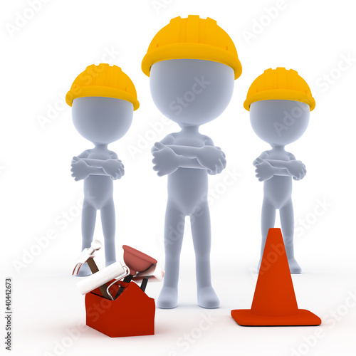 Illustration: Builders, toon workers with tools Builders, toon workers with tools