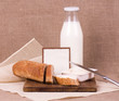 Banner add for recipe with bread and milk Banner add for recipe with bread and milk