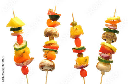 Photo: Vegetable kebabs with peppers, mushrooms, tomatoes, pineapple Vegetable kebabs with peppers, mushrooms, tomatoes, pineapple
