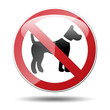 Señal prohibido perros
